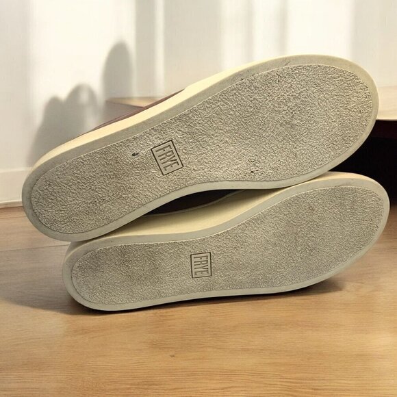 Frye Ivy Women's Slip-On Cognac Leather Low Top Sneakers Brown & White Size 9 - Picture 3 of 9